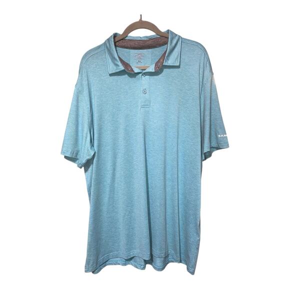 G.H. Bass & Co Men’s Size XL Polo Blue Short Sleeve Casual Shirt - Picture 1 of 4